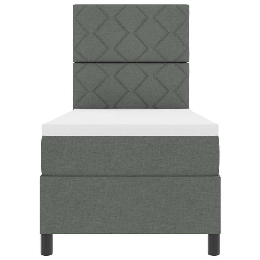 Boxspringbed met matras Donkergrijs 80 x 200 cm Stof