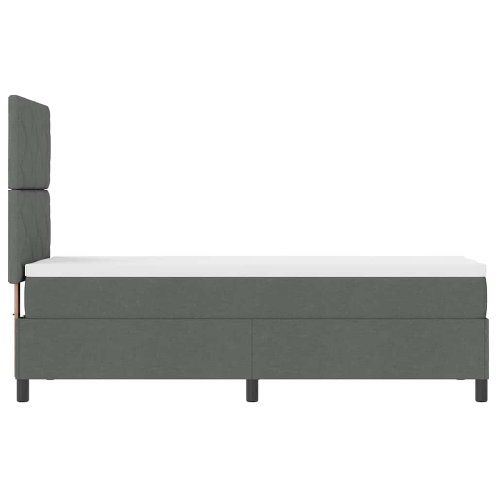 Boxspringbed met matras Donkergrijs 80 x 200 cm Stof