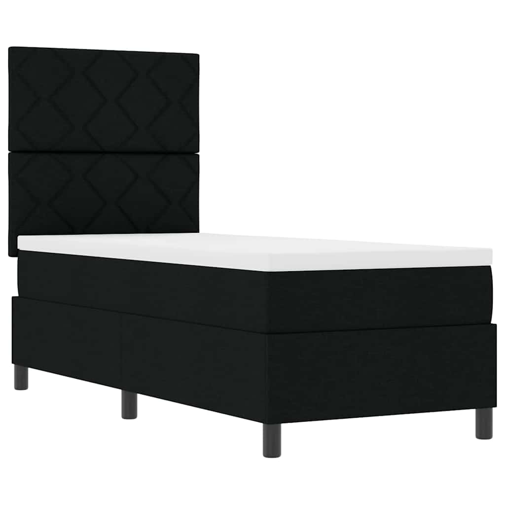Boxspringbed met hoofdeinde Zwart 80 x 200 cm Stof
