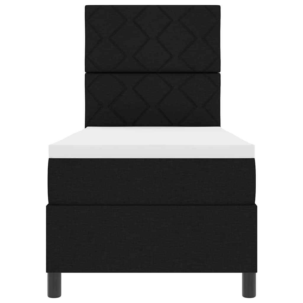 Boxspringbed met hoofdeinde Zwart 80 x 200 cm Stof