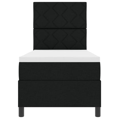Boxspringbed met hoofdeinde Zwart 80 x 200 cm Stof
