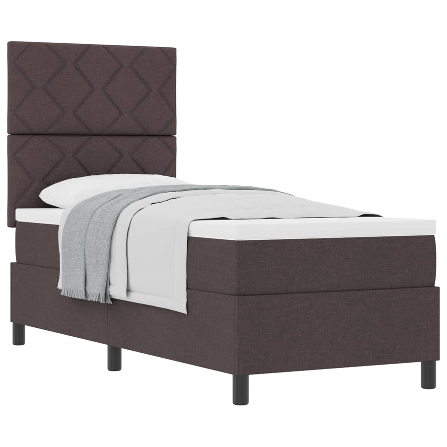 Boxspringbed met hoofdeinde Donkerbruin 80 x 200 cm Stof