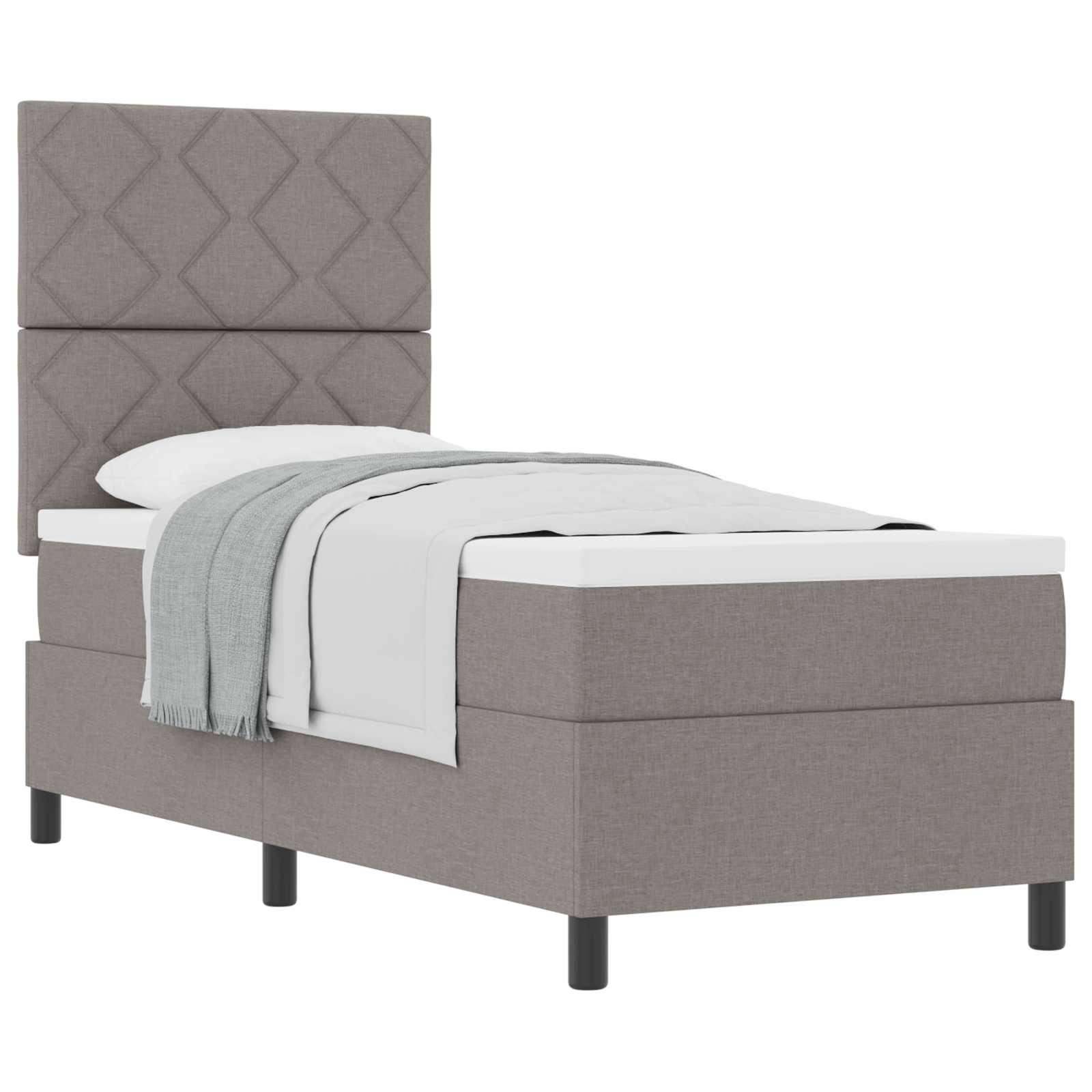 Boxspringbed met hoofdeinde Taupe 80 x 200 cm Stof