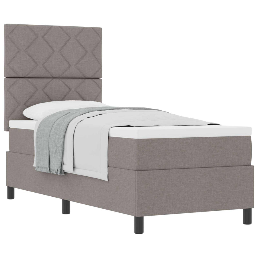 Boxspringbed met hoofdeinde Taupe 80 x 200 cm Stof