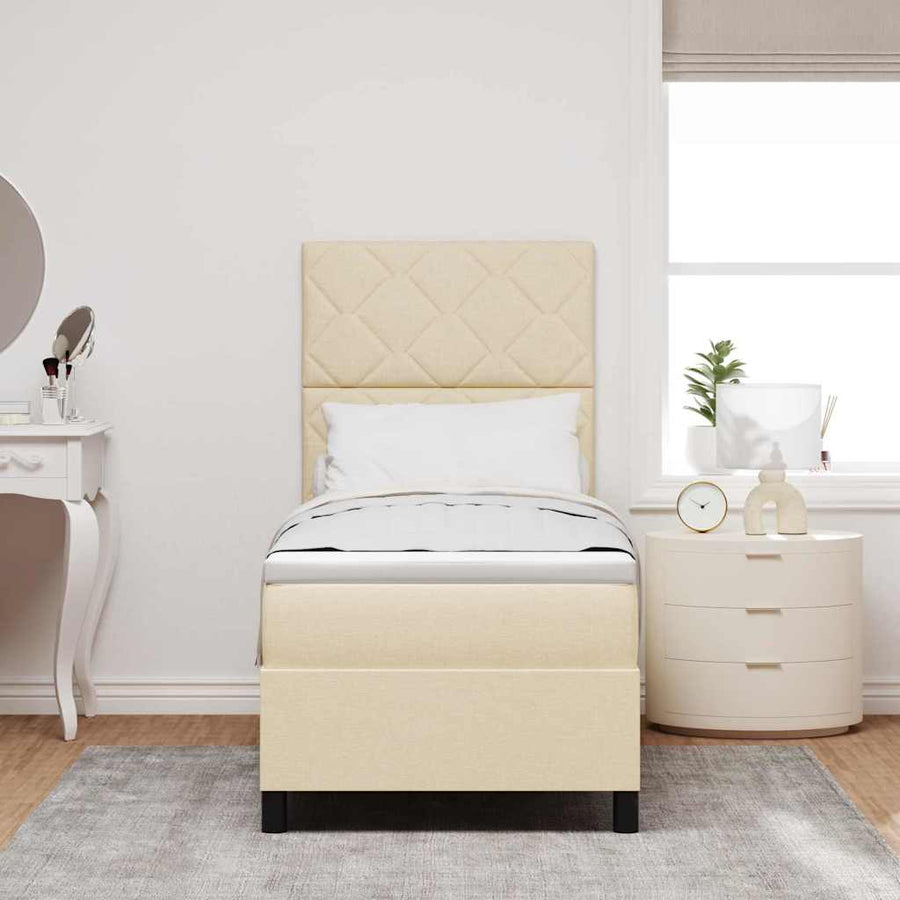 Boxspringbed met matras met hoofdeinde Crème 80 x 200 cm Stof
