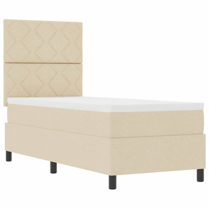 Boxspringbed met matras met hoofdeinde Crème 80 x 200 cm Stof