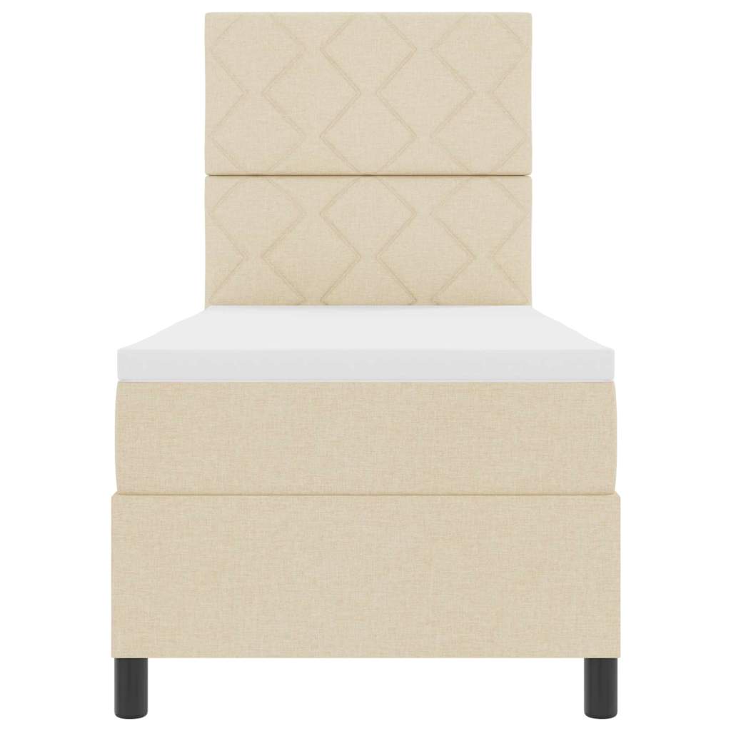 Boxspringbed met matras met hoofdeinde Crème 80 x 200 cm Stof