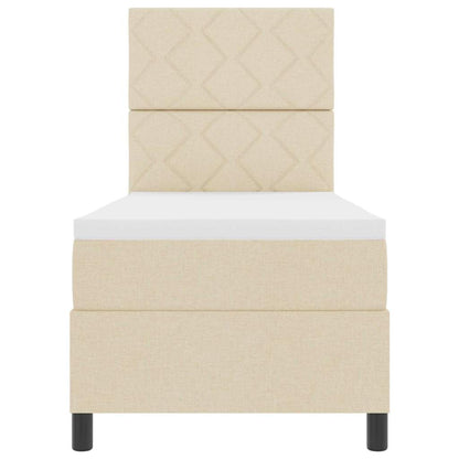 Boxspringbed met matras met hoofdeinde Crème 80 x 200 cm Stof