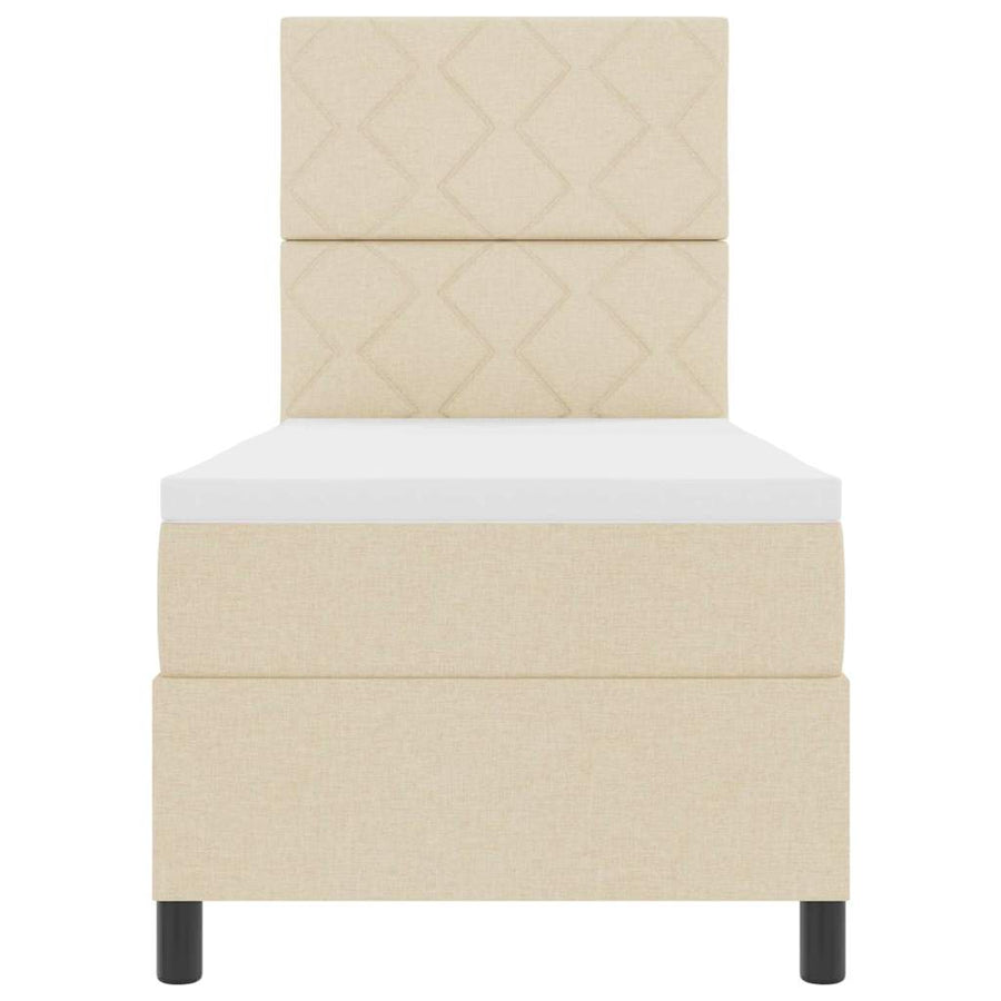 Boxspringbed met matras met hoofdeinde Crème 80 x 200 cm Stof