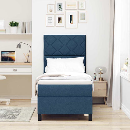 Boxspringbed met hoofdeinde Blauw 80 x 200 cm Stof