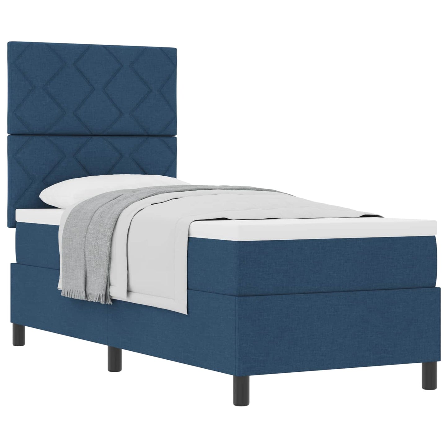 Boxspringbed met hoofdeinde Blauw 80 x 200 cm Stof