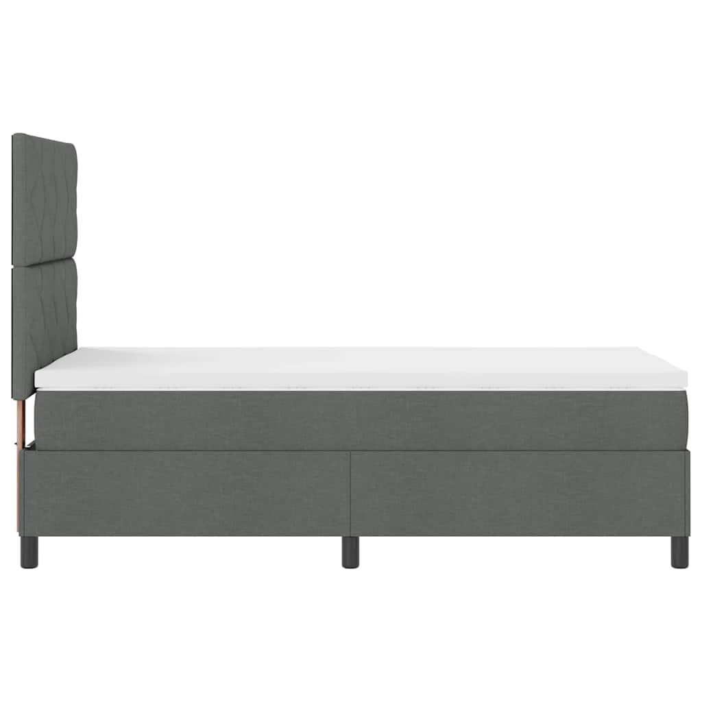 Boxspringbed met hoofdeinde Donkergrijs 90 x 190 cm Stof