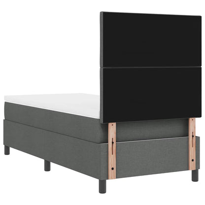 Boxspringbed met hoofdeinde Donkergrijs 90 x 200 cm Stof