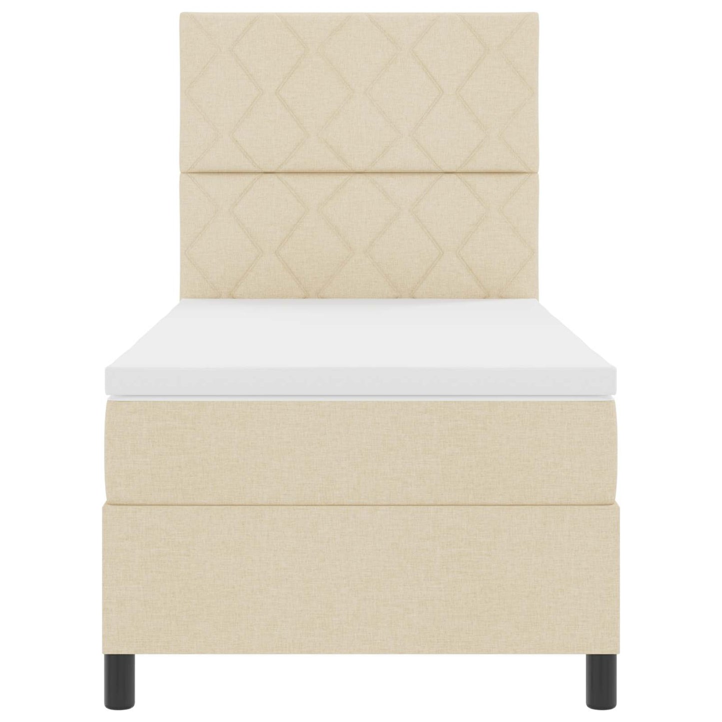 Boxspringbed met matras met hoofdeinde Crème 100 x 200 cm Stof