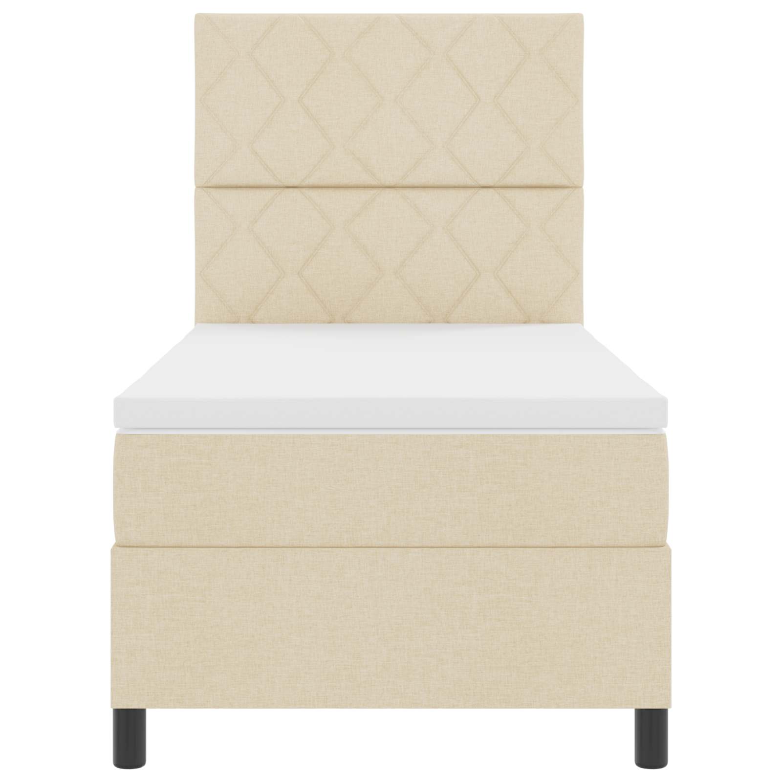 Boxspringbed met matras met hoofdeinde Crème 100 x 200 cm Stof