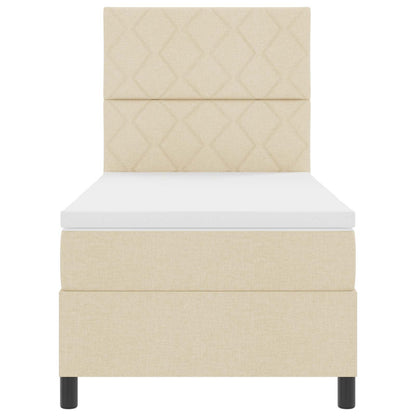 Boxspringbed met matras met hoofdeinde Crème 100 x 200 cm Stof