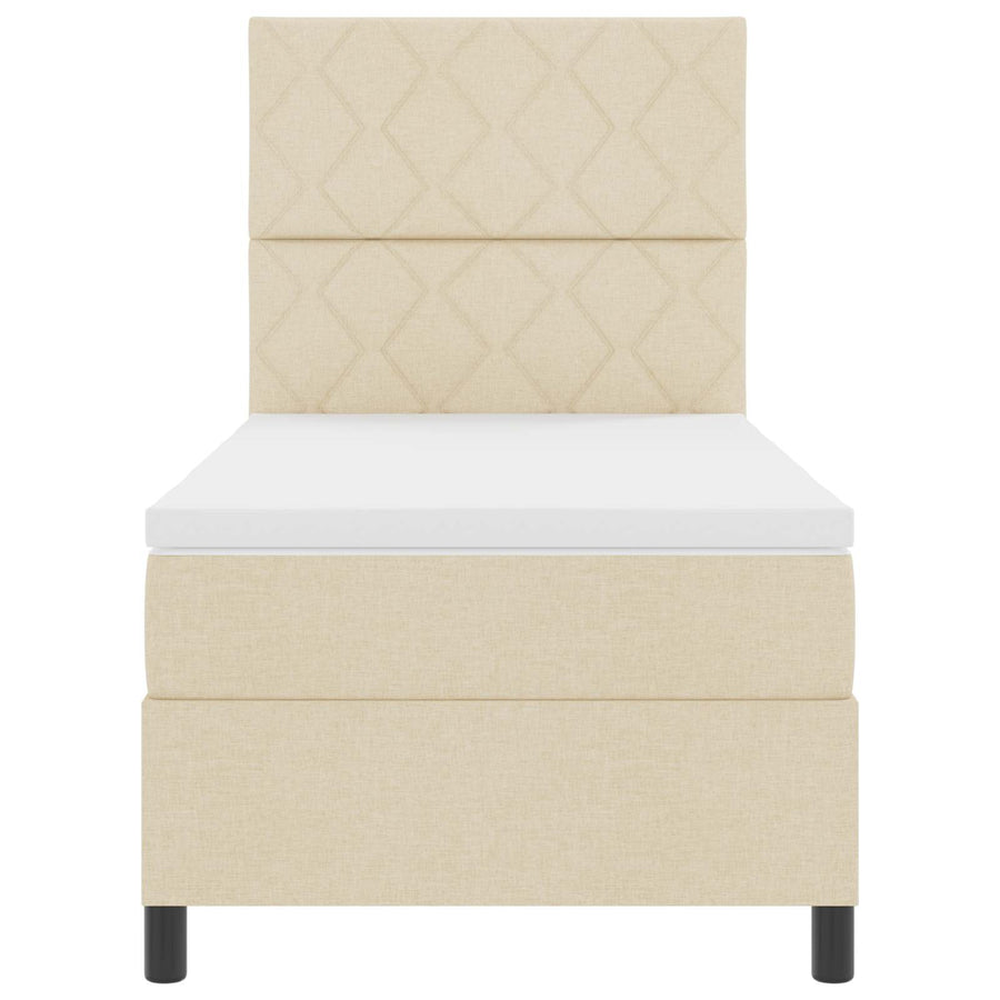 Boxspringbed met matras met hoofdeinde Crème 100 x 200 cm Stof