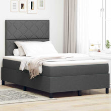 Boxspringbed met matras Donkergrijs 120 x 190 cm Stof