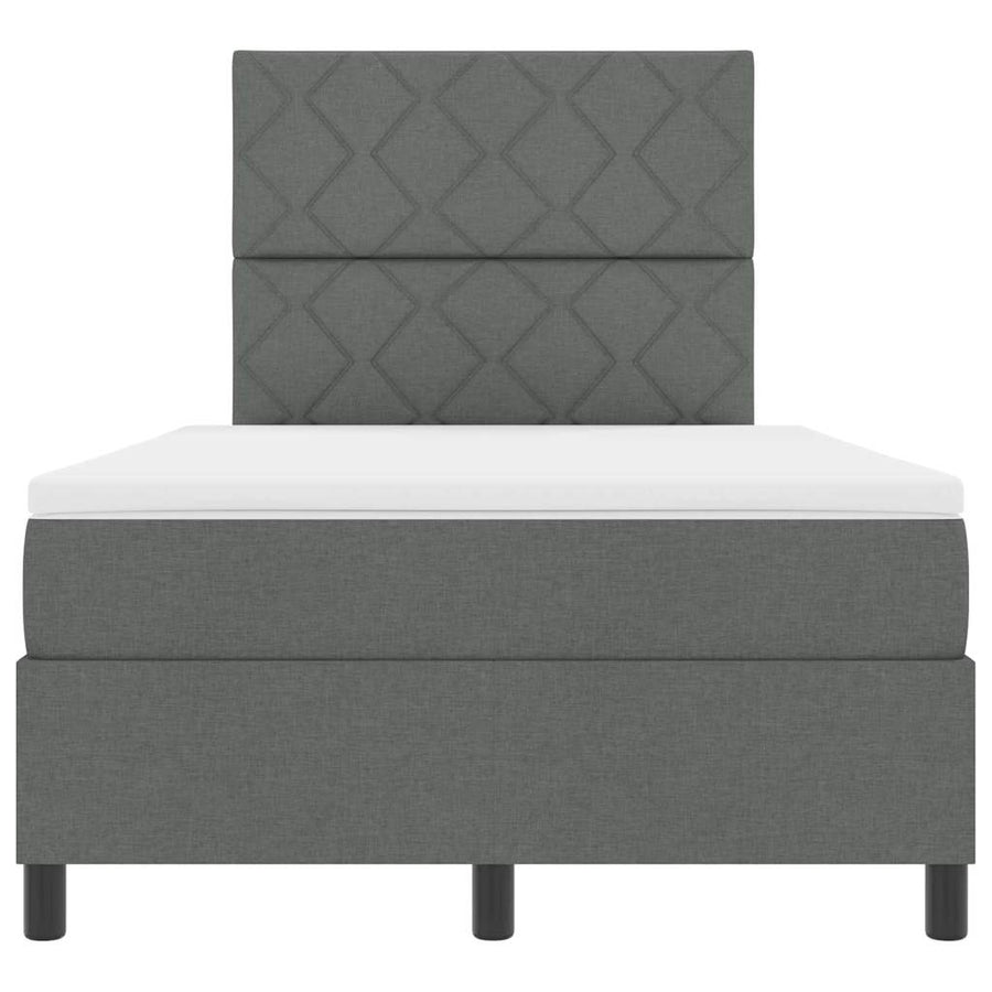 Boxspringbed met matras Donkergrijs 120 x 190 cm Stof