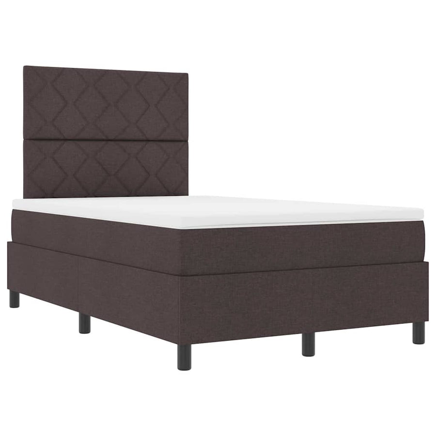 Boxspringbed met matras Donkerbruin 120 x 190 cm Stof