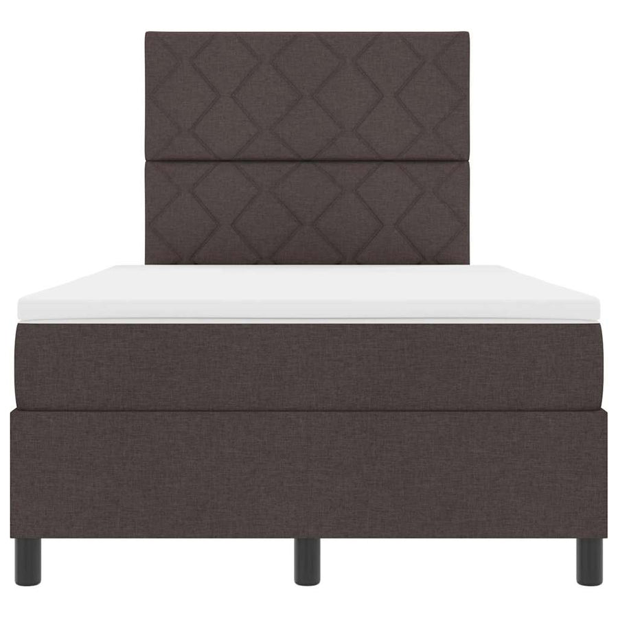 Boxspringbed met matras Donkerbruin 120 x 190 cm Stof