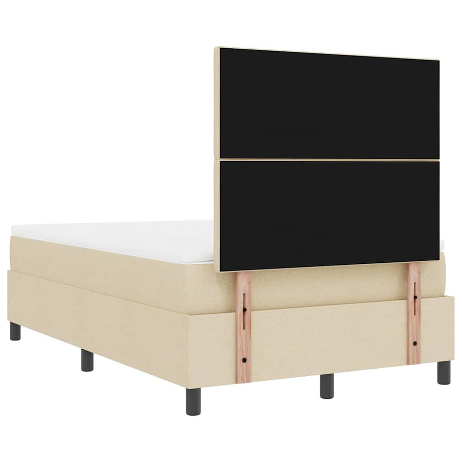 Boxspring bed met matras met hoofdeinde Crème 120 x 190 cm Stof