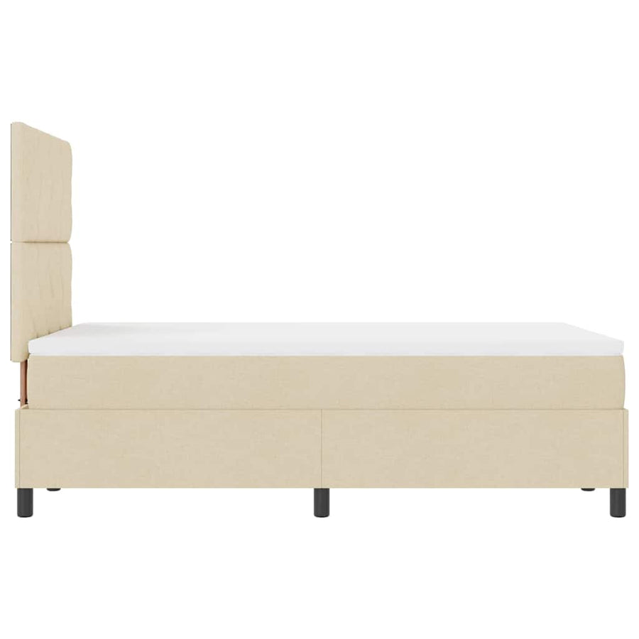 Boxspring bed met matras met hoofdeinde Crème 120 x 190 cm Stof