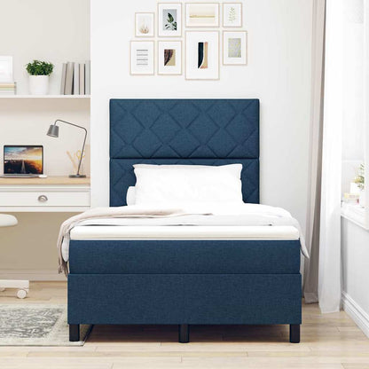 Boxspringbed met matras met hoofdeinde Blauw 120 x 190 cm Stof
