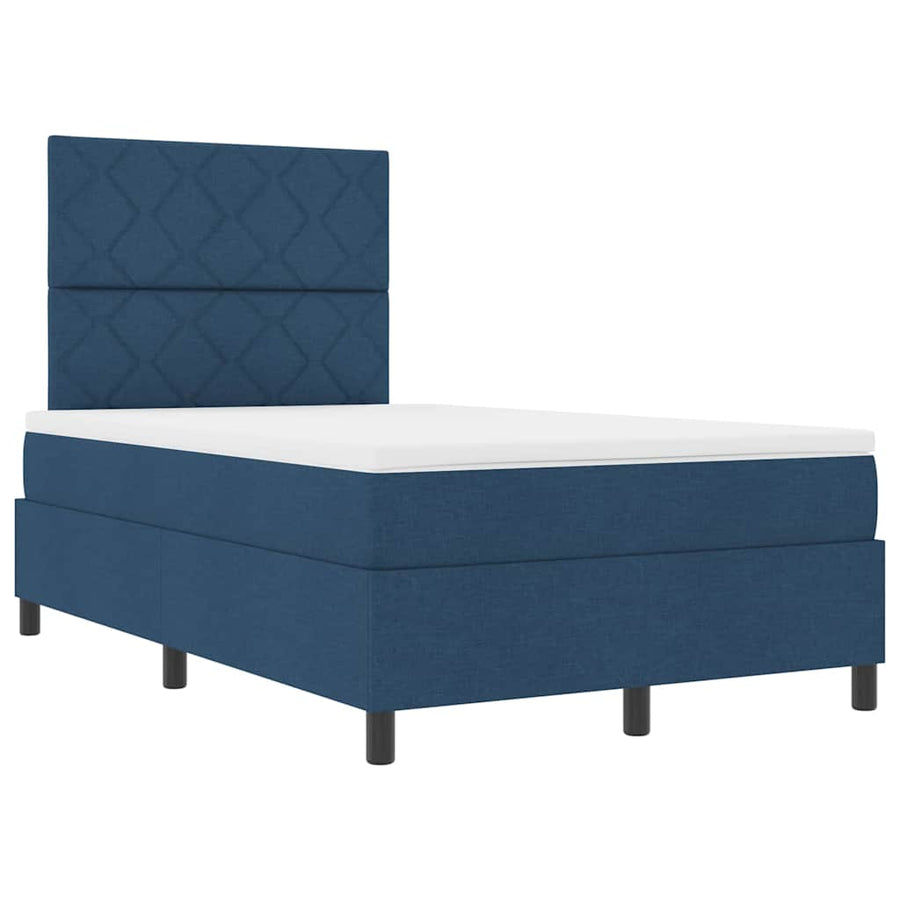Boxspringbed met matras met hoofdeinde Blauw 120 x 190 cm Stof