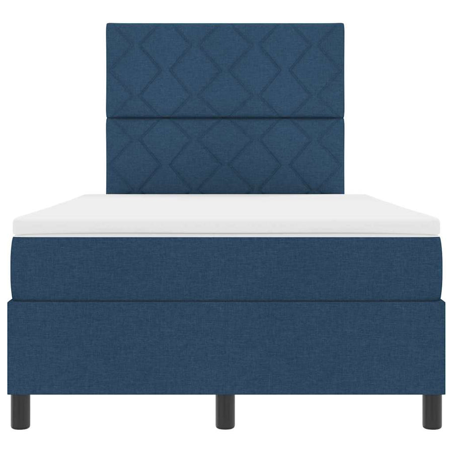 Boxspringbed met matras met hoofdeinde Blauw 120 x 190 cm Stof