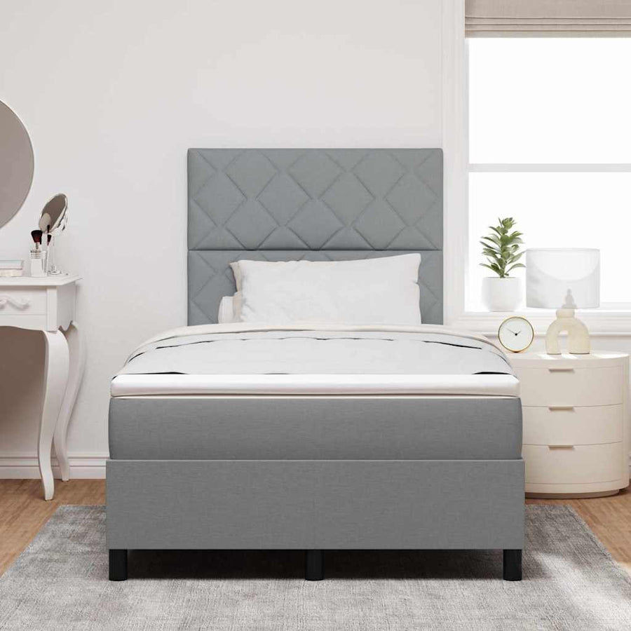 Boxspringbed met matras Lichtgrijs 120 x 200 cm Stof