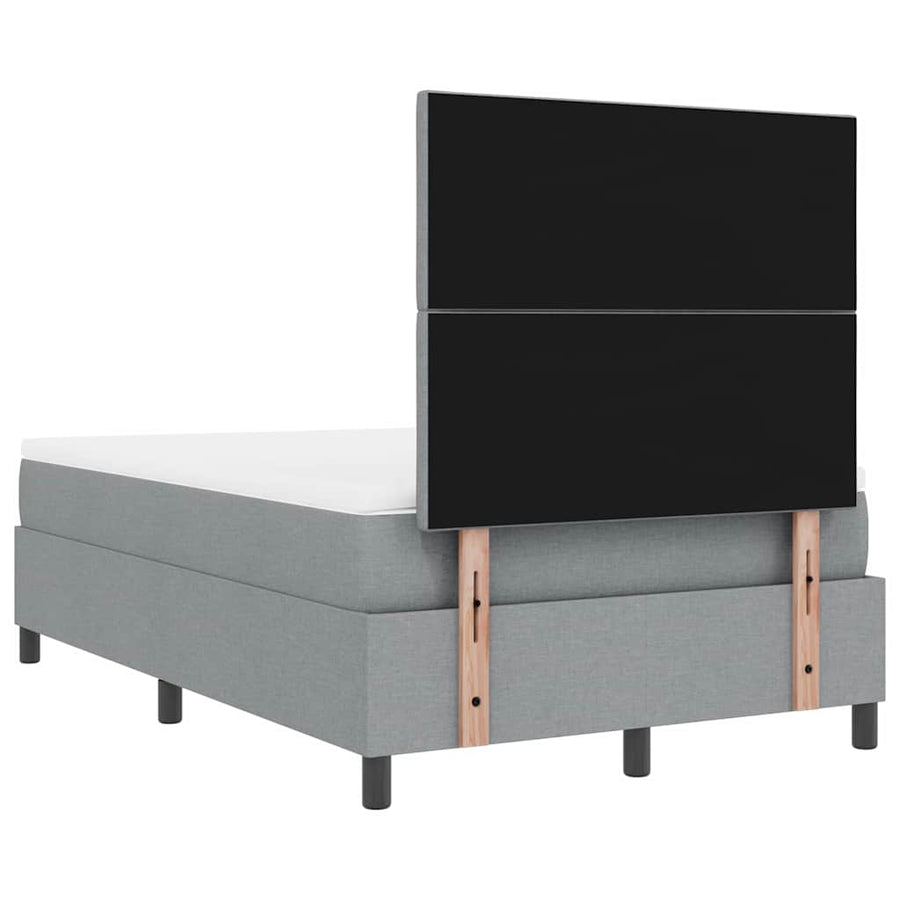 Boxspringbed met matras Lichtgrijs 120 x 200 cm Stof