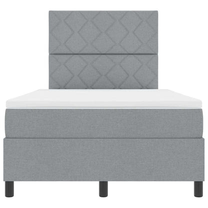 Boxspringbed met matras Lichtgrijs 120 x 200 cm Stof