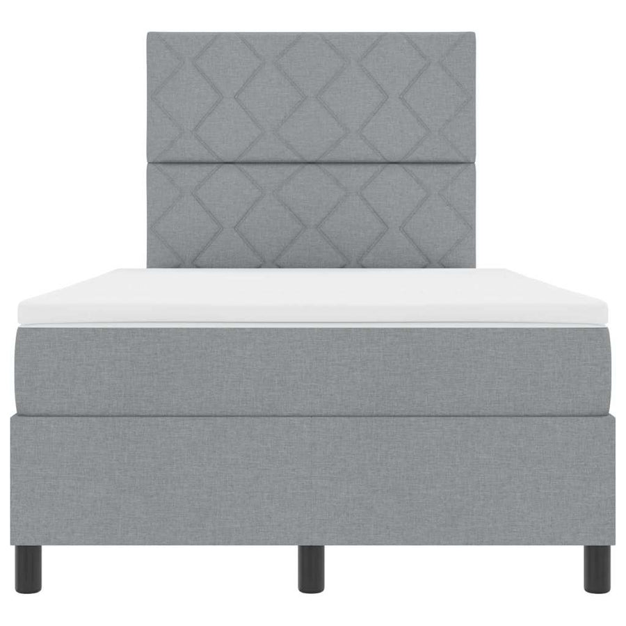 Boxspringbed met matras Lichtgrijs 120 x 200 cm Stof