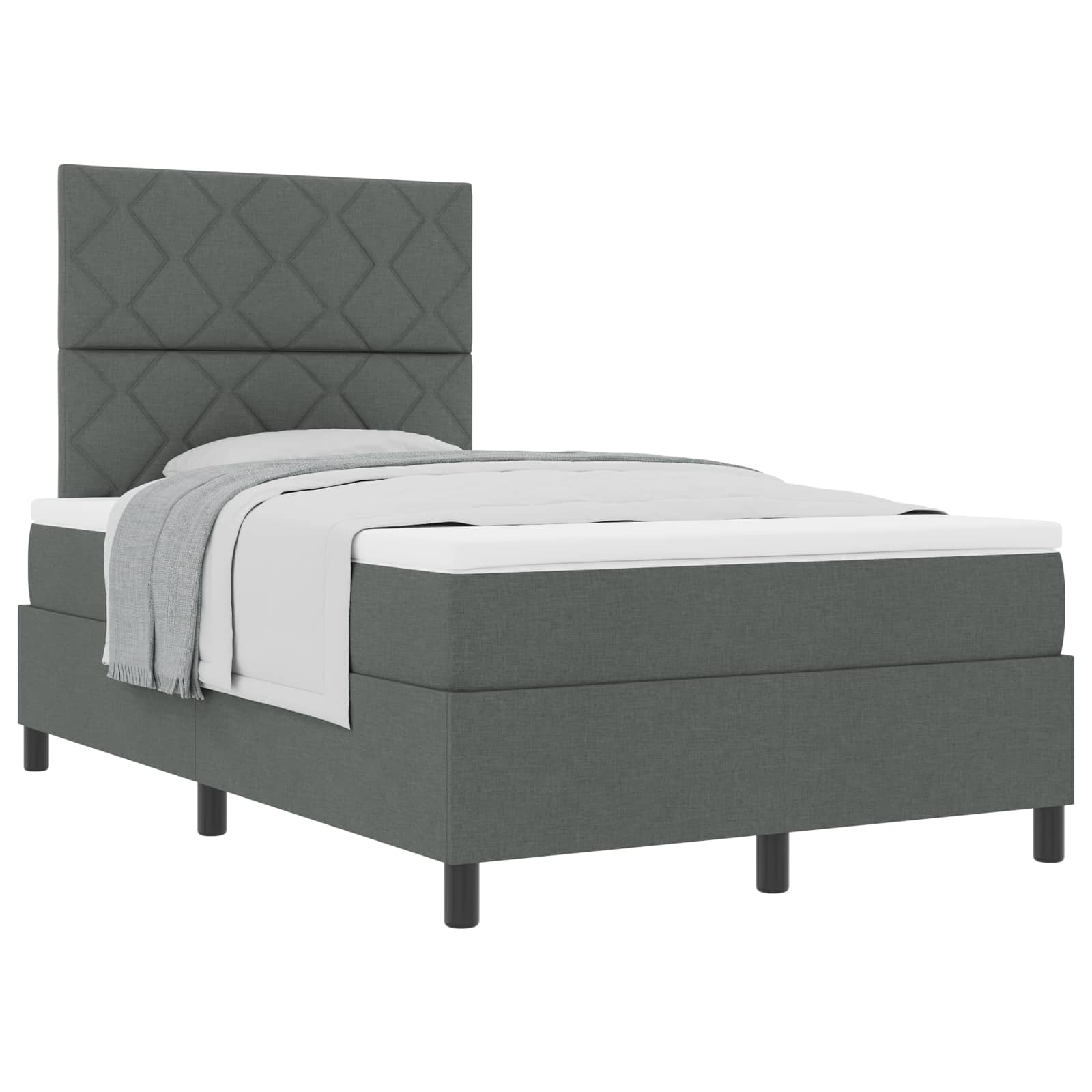 Boxspringbed met matras Donkergrijs 120 x 200 cm Stof