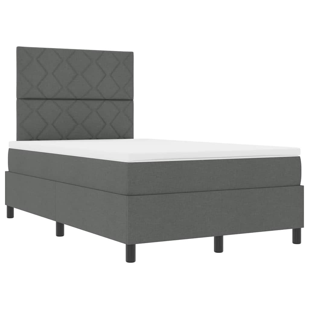 Boxspringbed met matras Donkergrijs 120 x 200 cm Stof