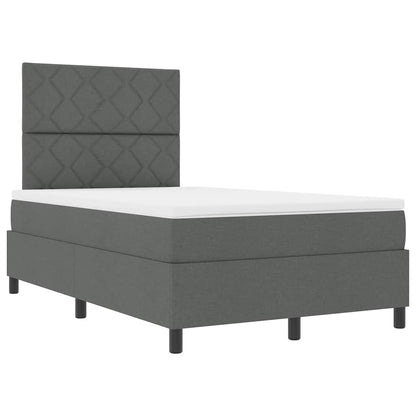 Boxspringbed met matras Donkergrijs 120 x 200 cm Stof