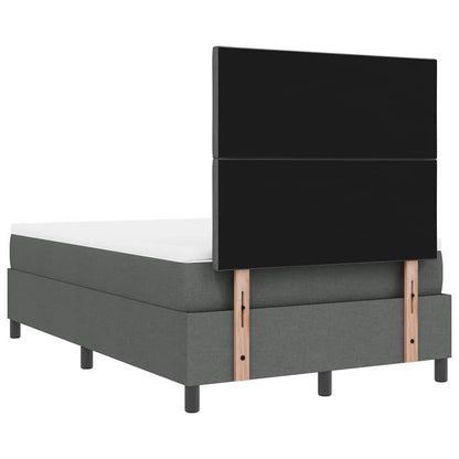 Boxspringbed met matras Donkergrijs 120 x 200 cm Stof