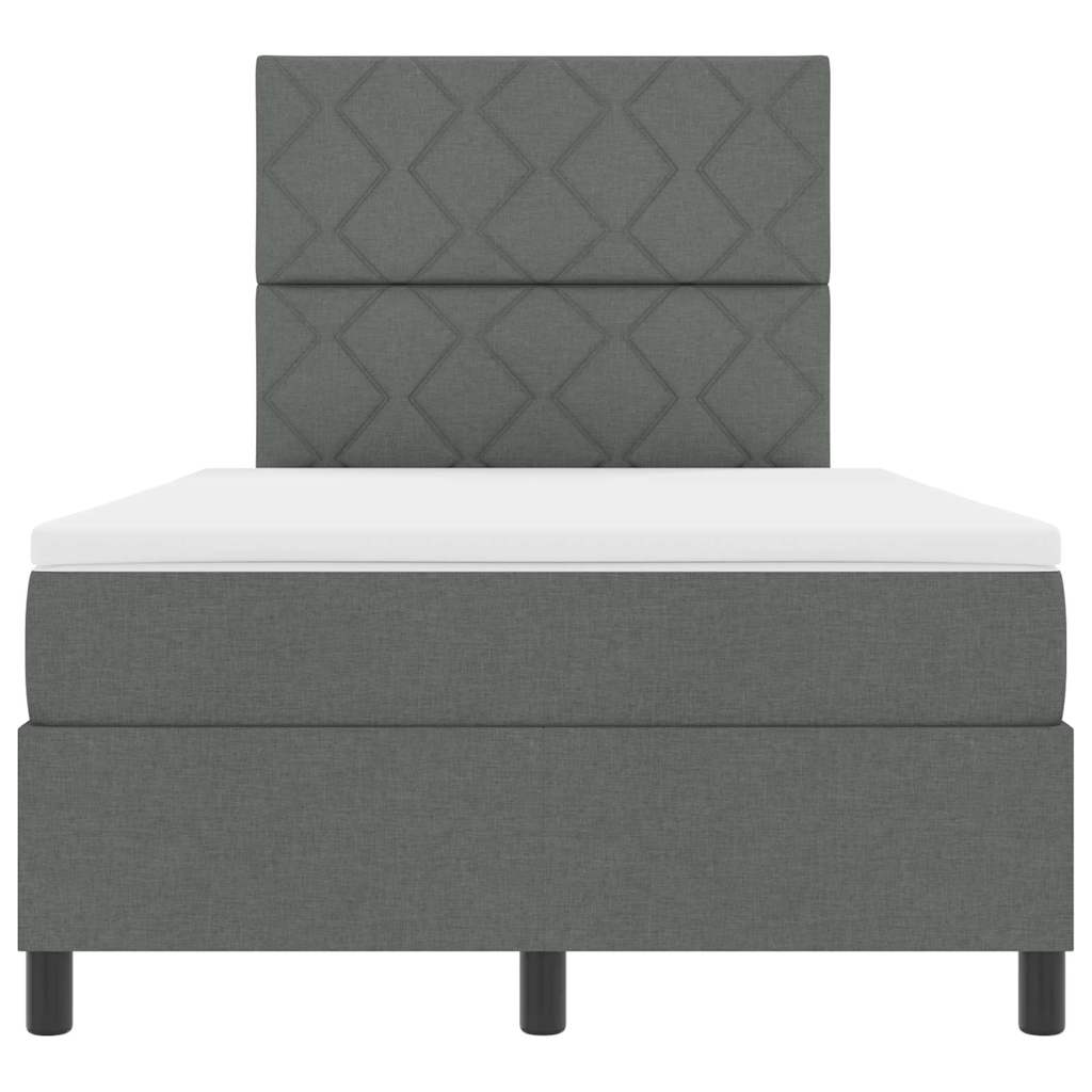 Boxspringbed met matras Donkergrijs 120 x 200 cm Stof