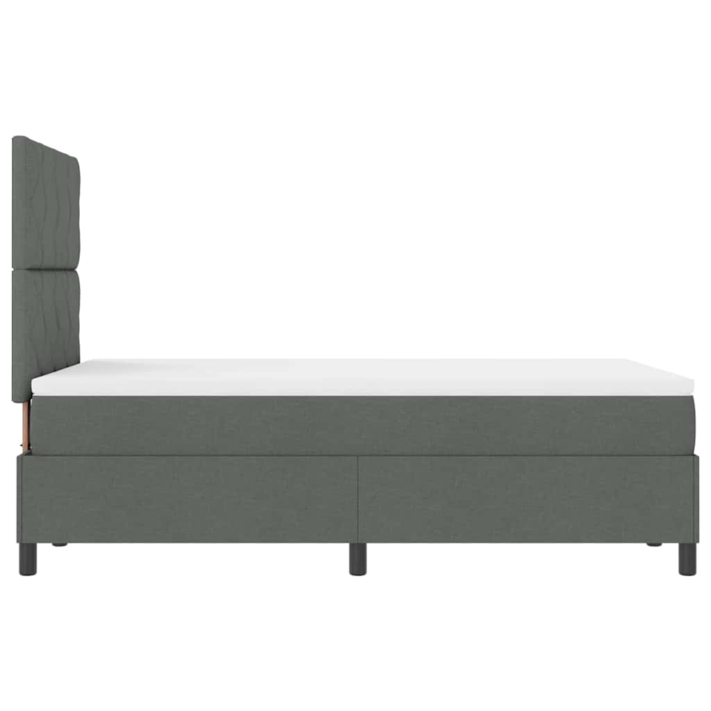Boxspringbed met matras Donkergrijs 120 x 200 cm Stof