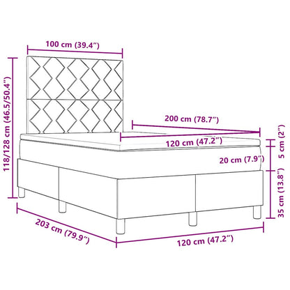 Boxspringbed met matras met hoofdeinde Taupe 120 x 200 cm Stof