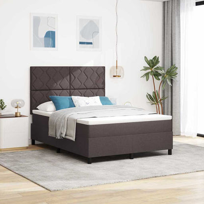 Boxspringbed met hoofdeinde Donkerbruin 140 x 190 cm Stof