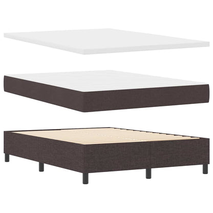 Boxspringbed met hoofdeinde Donkerbruin 140 x 190 cm Stof