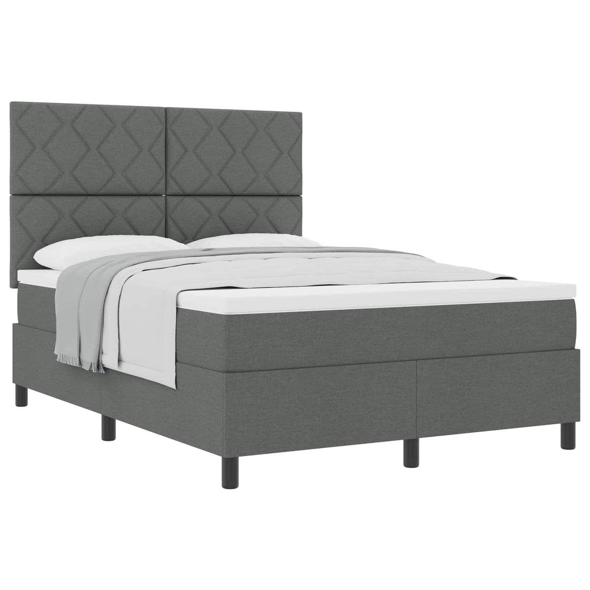Boxspringbed met matras Donkergrijs 160 x 200 cm Stof