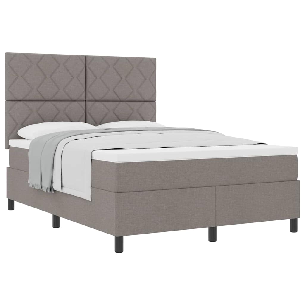 Boxspring bed met matras met hoofdeinde Taupe 160 x 200 cm Stof