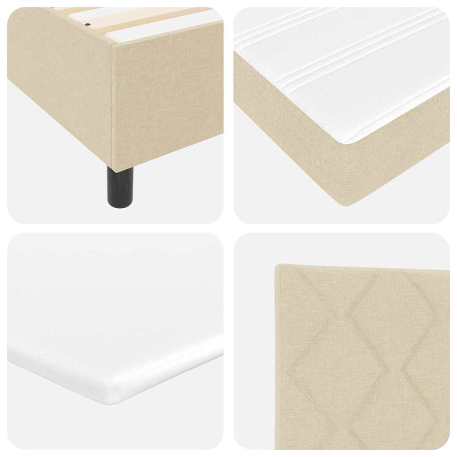 Boxspringbed met hoofdeinde Crème 160 x 200 cm Stof
