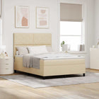 Boxspringbed 160x200 cm crème stof