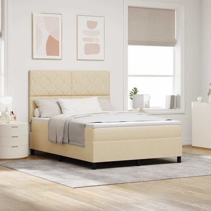 Boxspringbed met hoofdeinde Crème 160 x 200 cm Stof