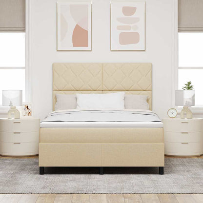 Boxspringbed met hoofdeinde Crème 160 x 200 cm Stof