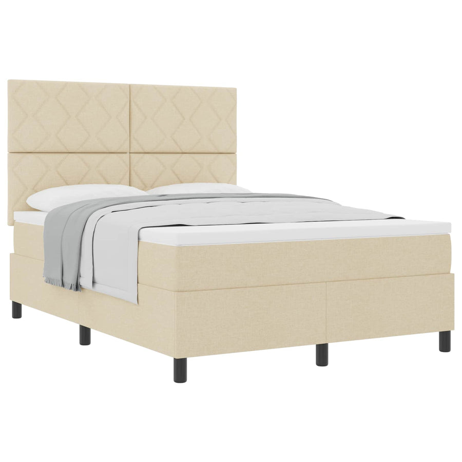 Boxspringbed met hoofdeinde Crème 160 x 200 cm Stof